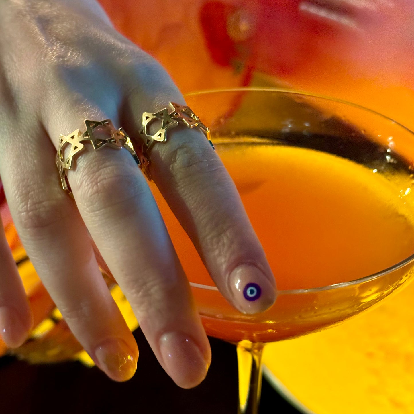 Adjustable 6-Pointed Star Gold Ring