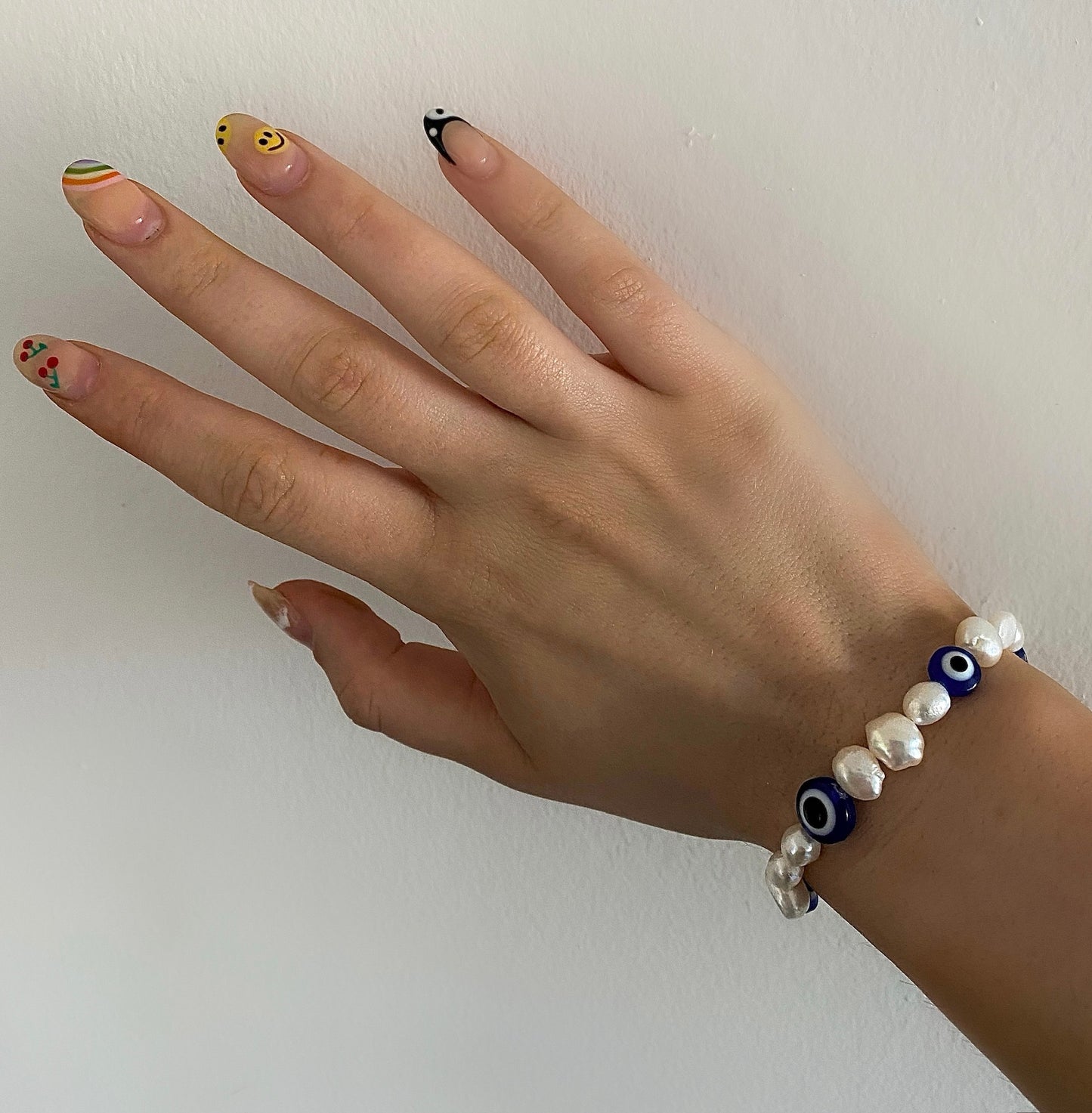 Fresh Water Pearl Evil Eye Bracelet