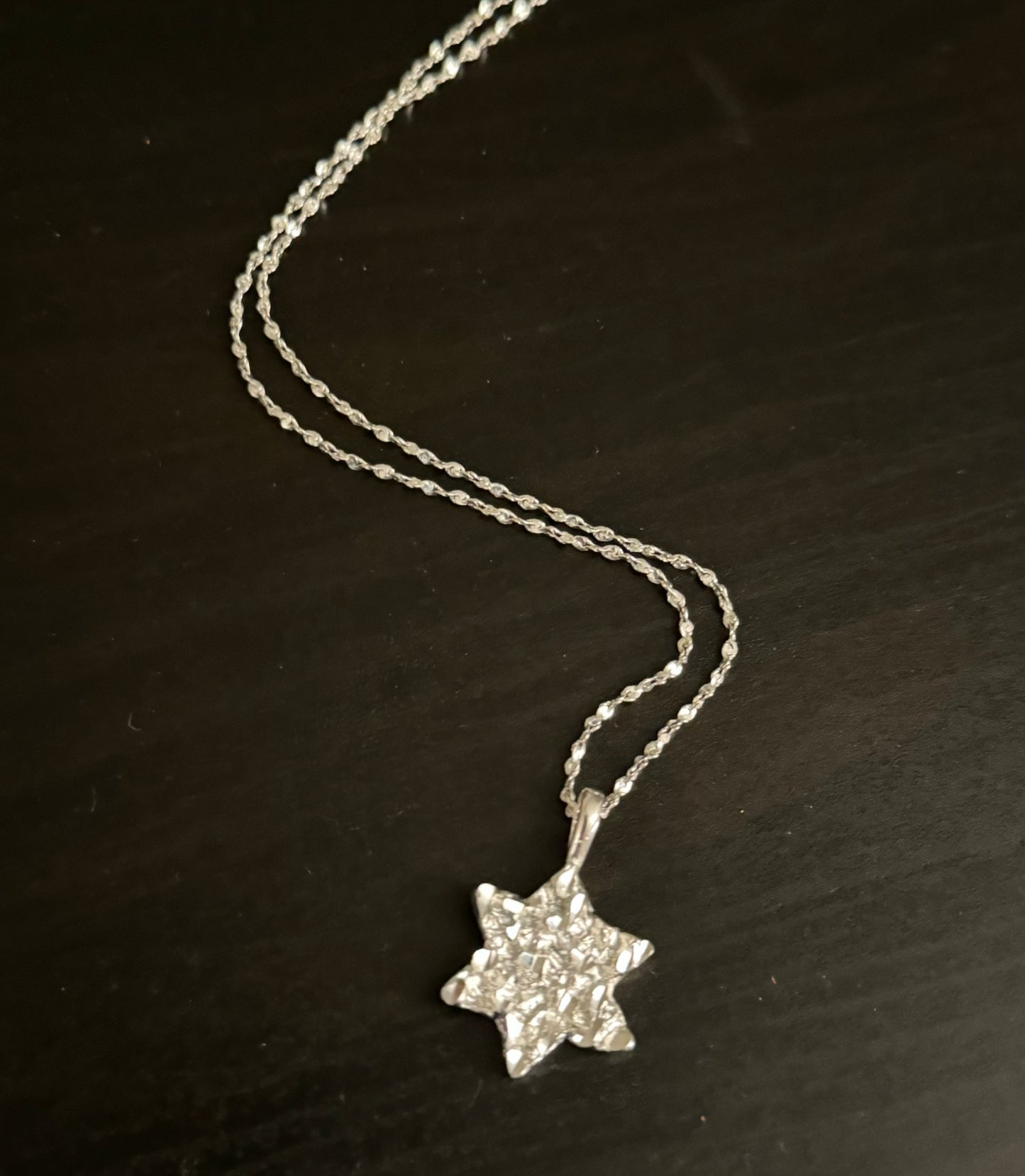 Magen David Nugget Necklace Silver