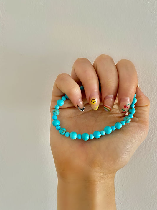 Turquoise Natural Howlite Beaded Bracelet