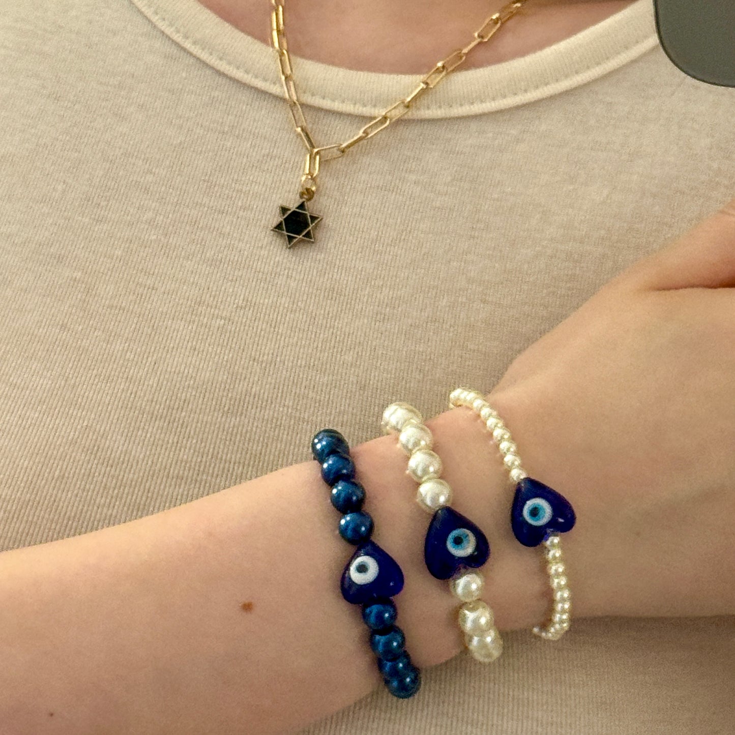 Mini Ahavah Evil Eye Bracelet