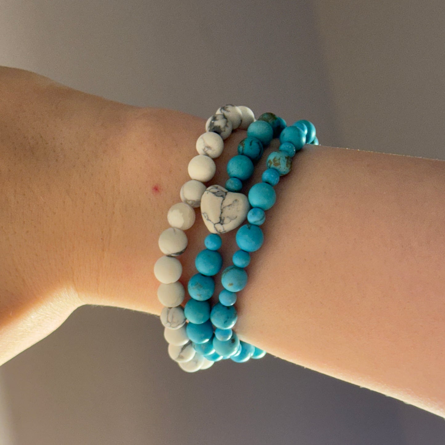 Turquoise Natural Howlite Beaded Bracelet