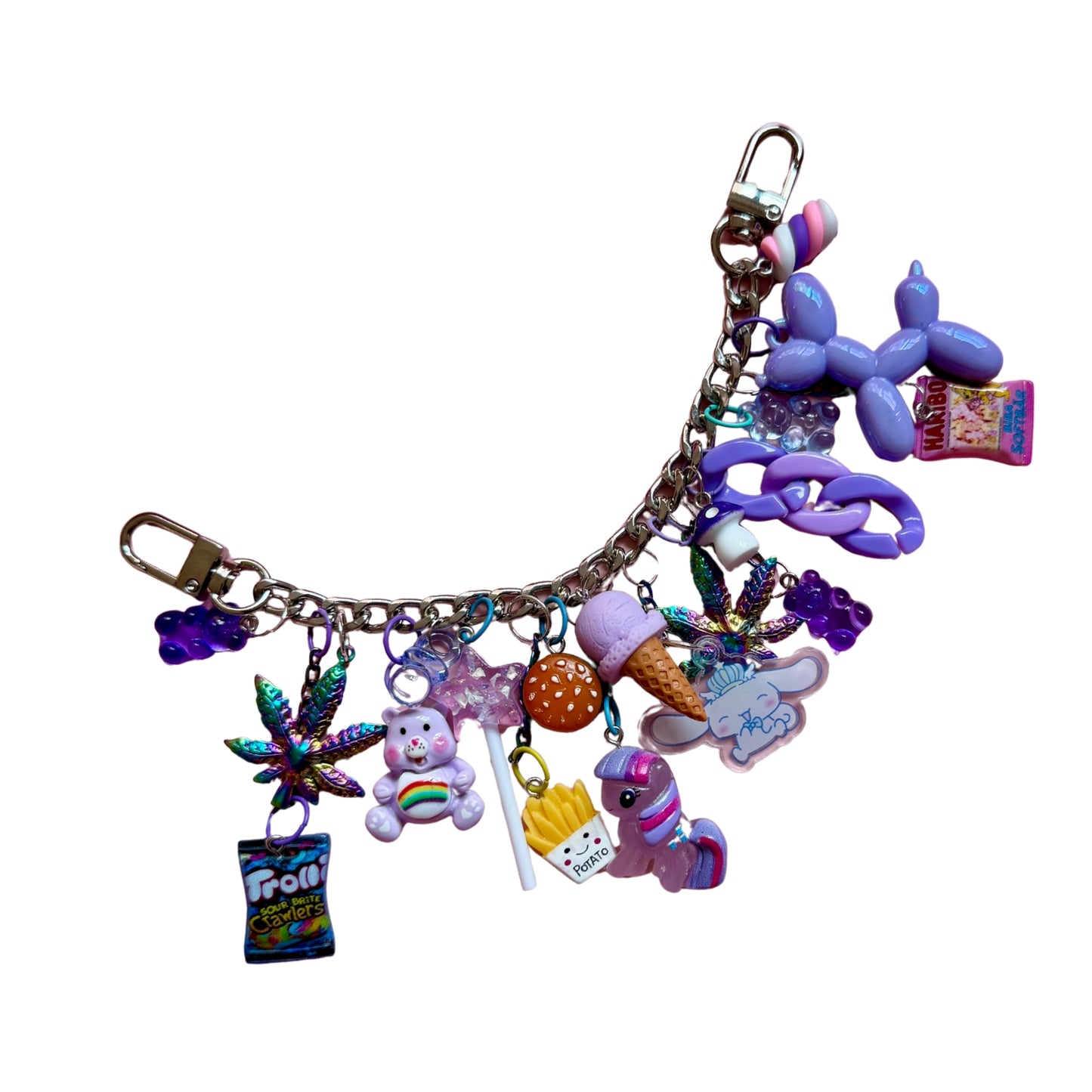 Purple Care Bear Bag Charm