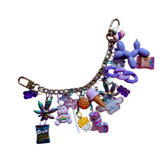 Purple Care Bear Bag Charm